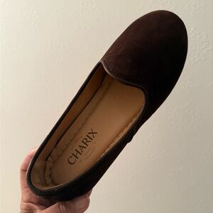 EUC CHARIX brown suede slip on Shoes sz 38